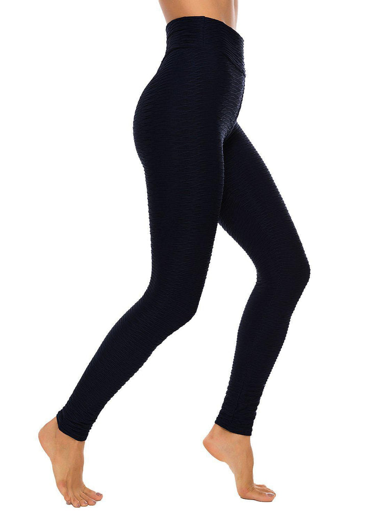 SEASUM-SEASUM Women's Fitness Lifting Textured Bodycon Leggings