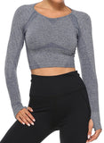 High Elastic Soft Seamless Long Sleeve Yoga Top - SEASUM