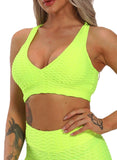 SEASUM Women V Neck Honrycomb Sports Bras - SEASUM