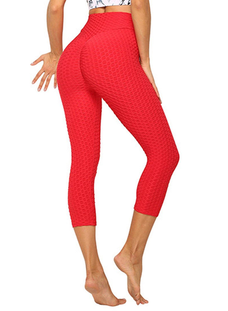 Form Fitting Textured Soft Workout Capris - SEASUM