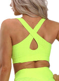 SEASUM Women V Neck Honrycomb Sports Bras - SEASUM