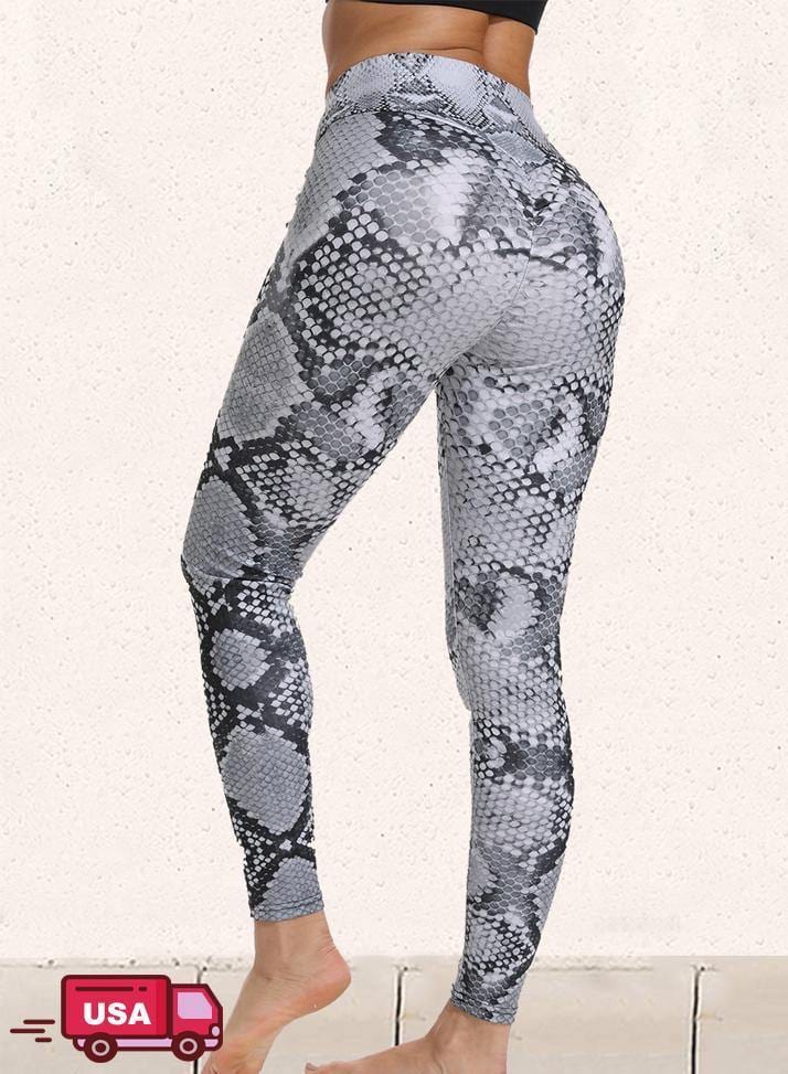 Snake Print Training Workout Yoga Pants - SEASUM