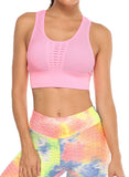 SEASUM Women's Grid Mesh Back Hollow Out Ultra Soft Seamless Top Bra - SEASUM