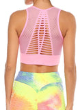 SEASUM Women's Grid Mesh Back Hollow Out Ultra Soft Seamless Top Bra - SEASUM