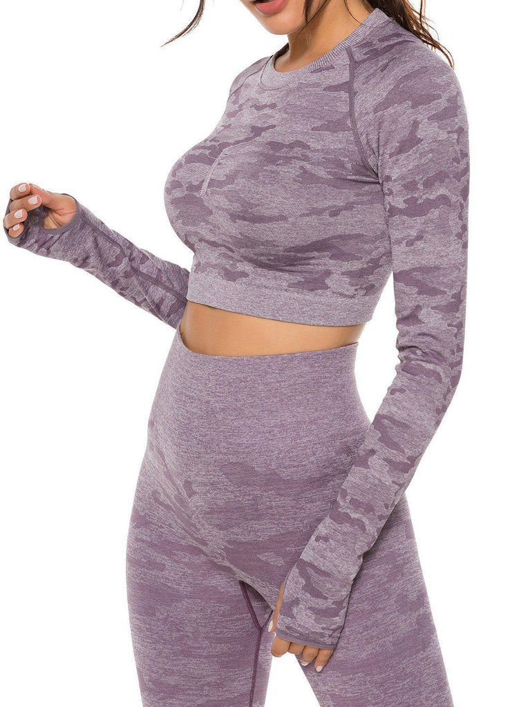 Camouflage Seamless Yoga Top - SEASUM