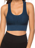 SEASUM Women's Grid Mesh Back Hollow Out Ultra Soft Seamless Top Bra - SEASUM
