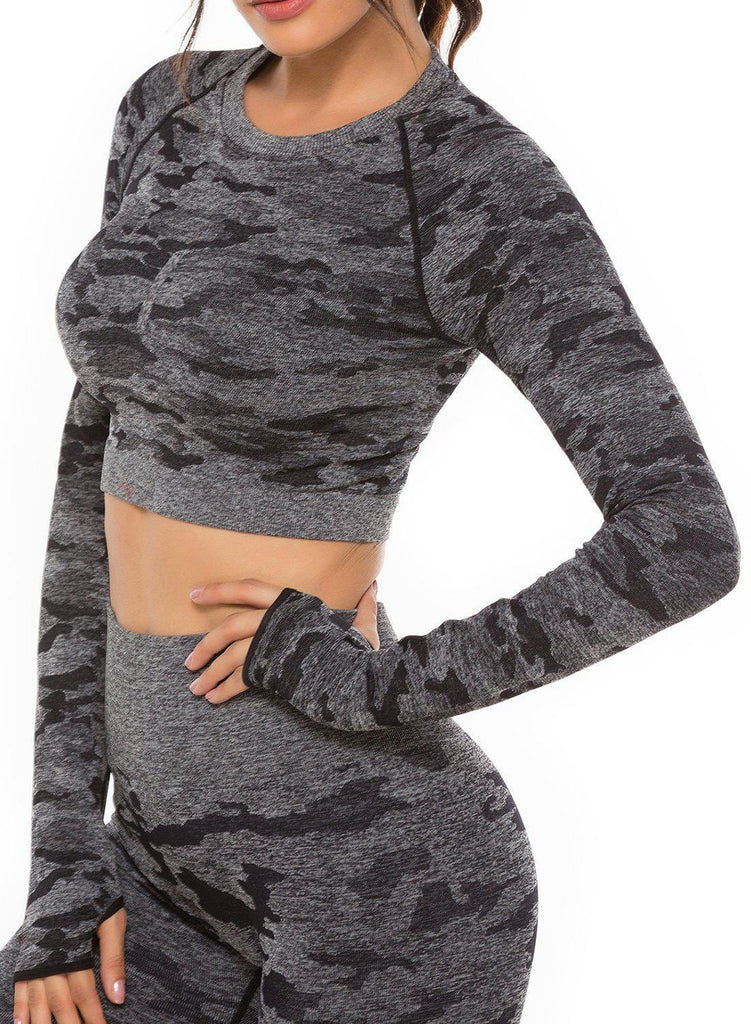 Camouflage Seamless Yoga Top - SEASUM