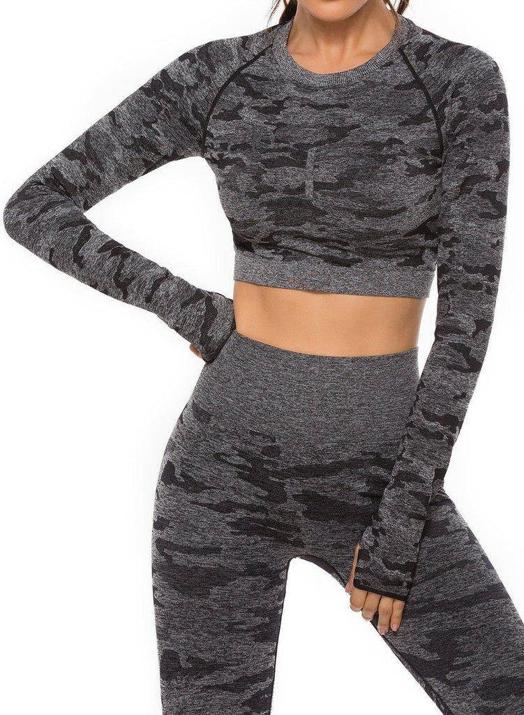 Camouflage Seamless Yoga Top - SEASUM
