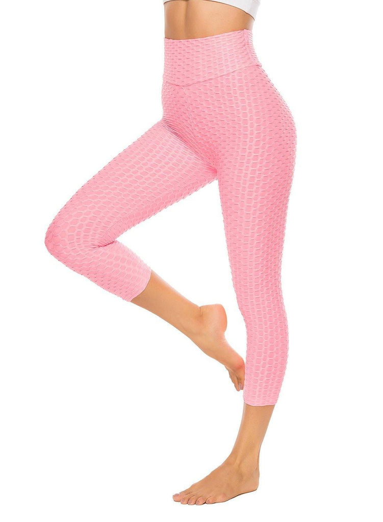 Form Fitting Textured Soft Workout Capris - SEASUM
