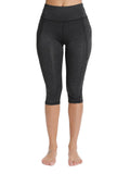 Soft Solid Color High Waist Capris Yoga Pants - SeasumFits