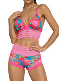 Floral Hollow Adjustable Straps Detachable Chest Pads Yoga Bra - SEASUM