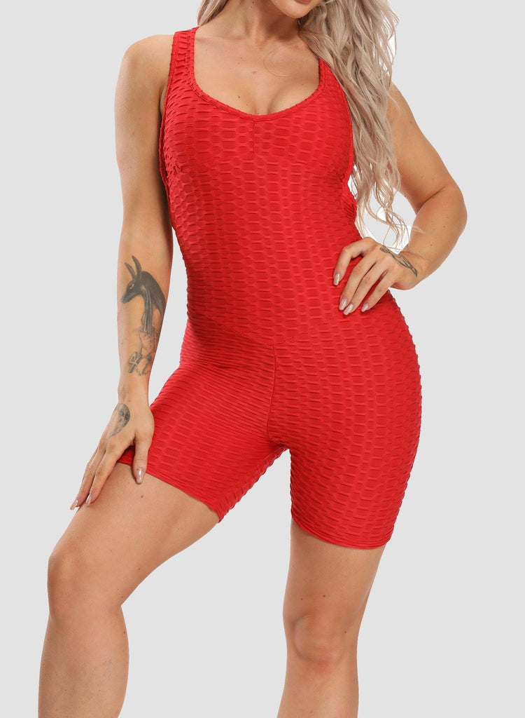 Women Back Cross Backless Sports Jumpsuits - SEASUM