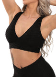 SEASUM Women V Neck Honrycomb Sports Bras - SEASUM