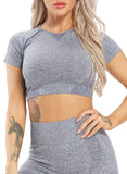 SEASUM Solid Color Seamleass Body Form Tops