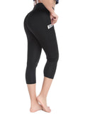SEASUM Women's Workout Running Ruched Pockets Capris - SEASUM