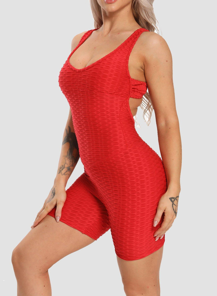 Women Back Cross Backless Sports Jumpsuits - SEASUM