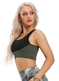 Women Contrast Color Seamless Sports Bra - SEASUM