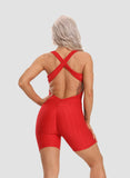 Women Back Cross Backless Sports Jumpsuits - SEASUM