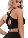 SEASUM Women V Neck Honrycomb Sports Bras - SEASUM