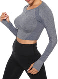 High Elastic Soft Seamless Long Sleeve Yoga Top