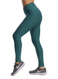 High Waist Textured Ruched Women Leggings - SEASUM