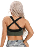 Women Contrast Color Seamless Sports Bra - SEASUM