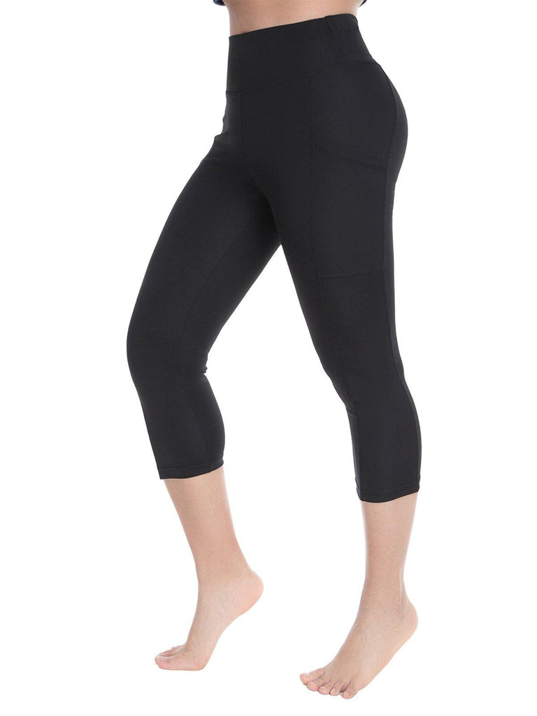 SEASUM Women's Workout Running Ruched Pockets Capris - SEASUM