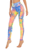 SEASUM Womens Gym Leggings of Tie Dyed Print Design - SEASUM