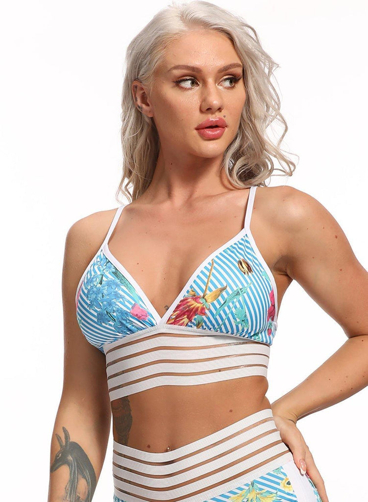 Sexy Hem Strapy Workout Sports Bra - SEASUM