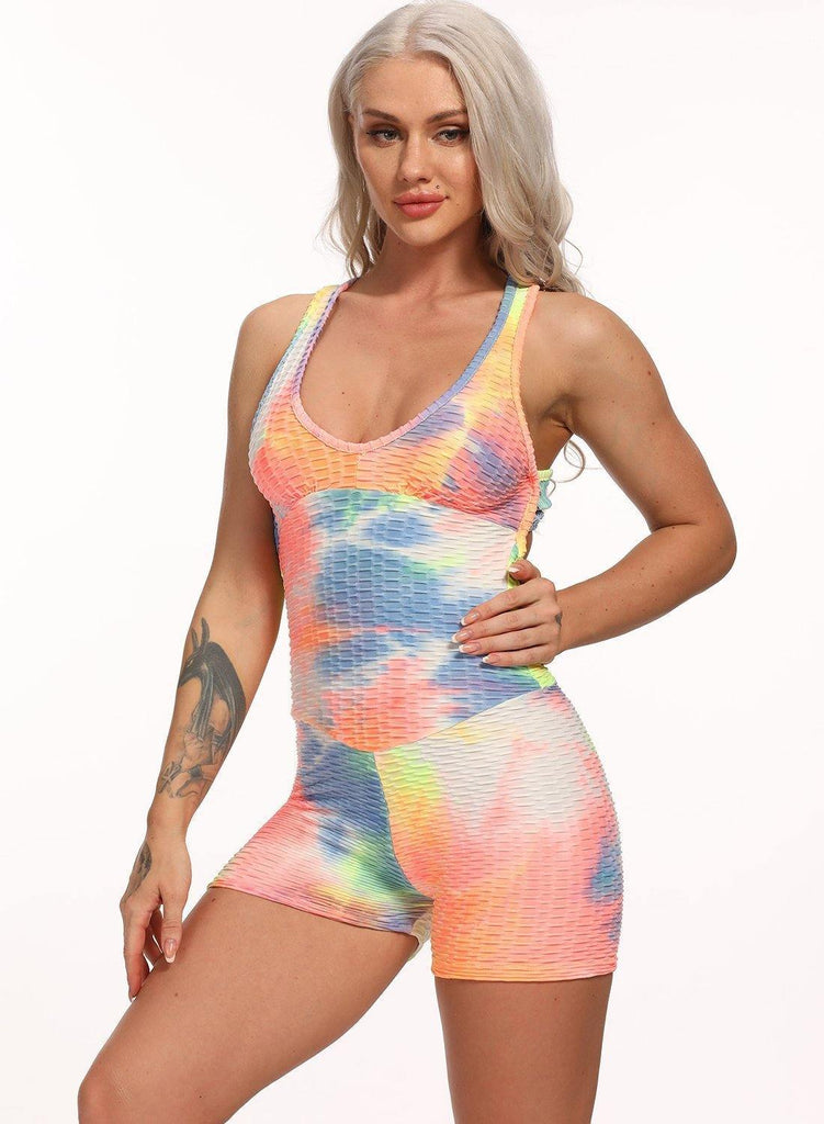 SEASUM Women Backless Short Sports Jumpsuits - SEASUM