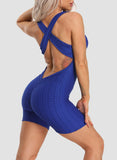 Women Back Cross Backless Sports Jumpsuits - SEASUM