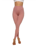 SEASUM-Solid Color Ruched Pockets Training Leggings