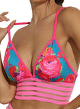 Floral Hollow Adjustable Straps Detachable Chest Pads Yoga Bra - SEASUM