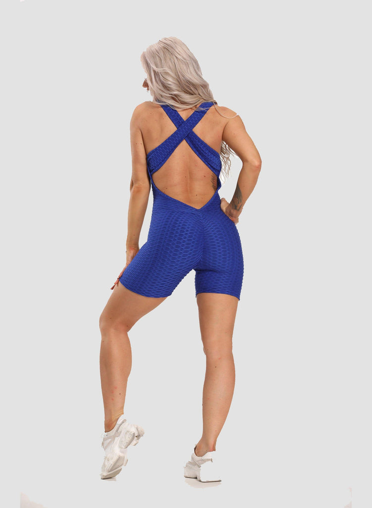 Women Back Cross Backless Sports Jumpsuits - SEASUM