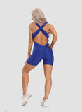 Women Back Cross Backless Sports Jumpsuits - SEASUM