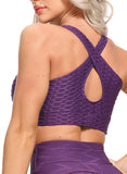 SEASUM Women V Neck Honrycomb Sports Bras - SEASUM
