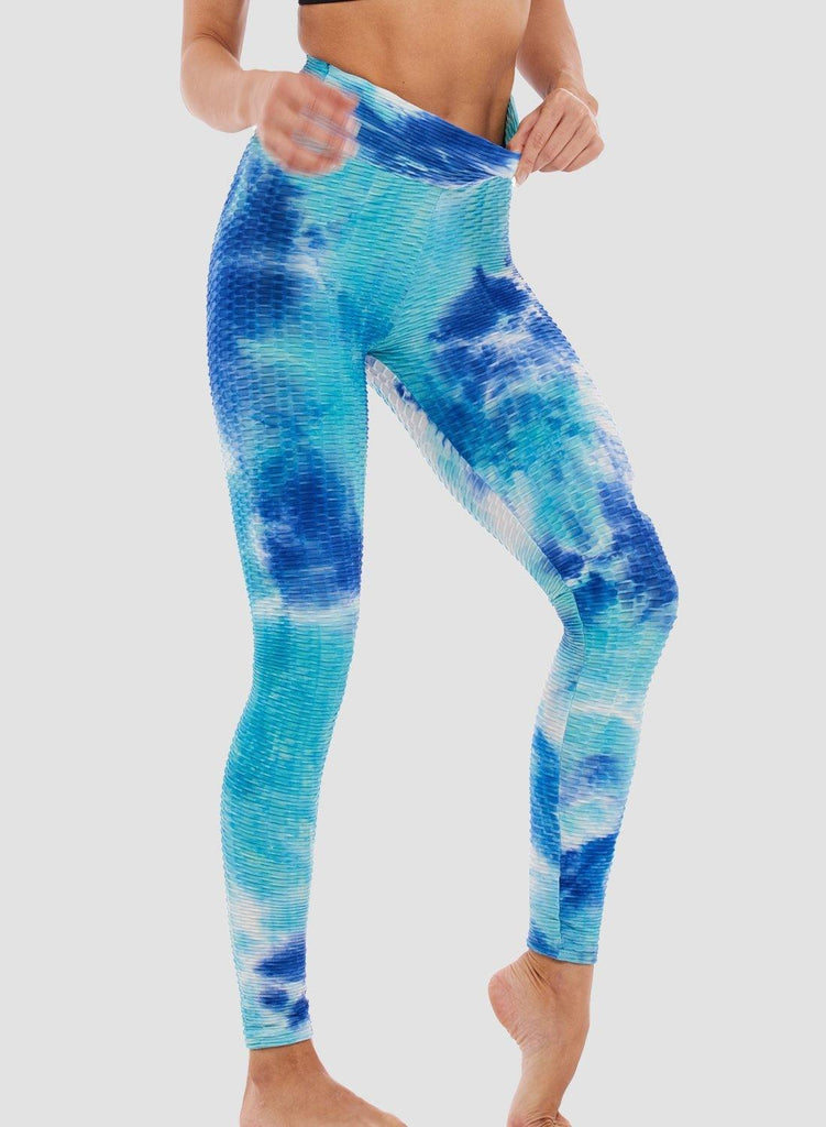 SEASUM Tie-dyed Leggings Compression Yoga Pants for Women - SEASUM