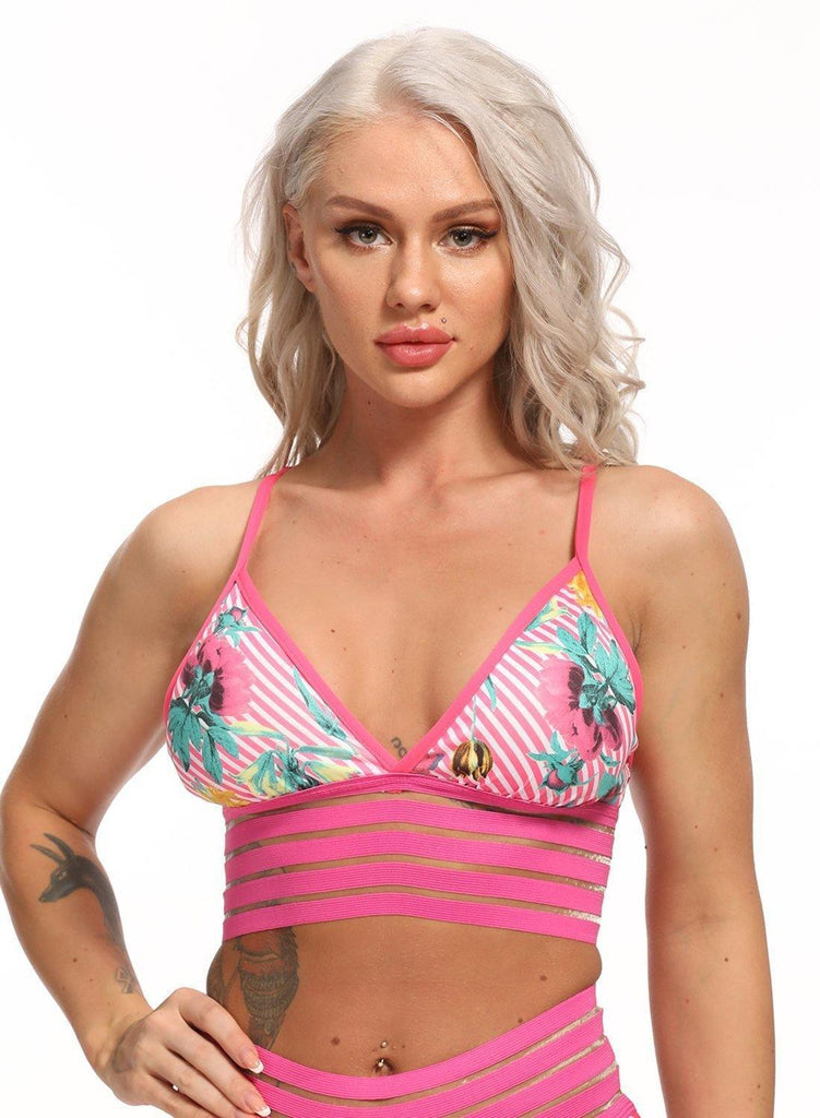 Sexy Hem Strapy Workout Sports Bra - SEASUM