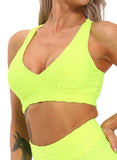 SEASUM Women V Neck Honrycomb Sports Bras - SEASUM