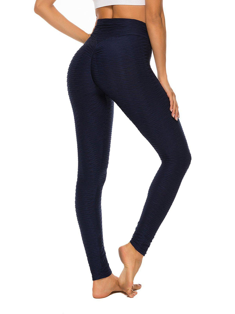 SEASUM-SEASUM Women's Fitness Lifting Textured Bodycon Leggings