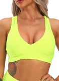SEASUM Women V Neck Honrycomb Sports Bras - SEASUM
