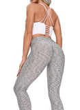 Women Three-dimensional Body Shaping Jacquard Leggings（Sackcloth Solid Color）