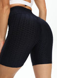 Women Three-dimensional Body Shaping Jacquard  Pocket 7" Shorts(Solid Color)