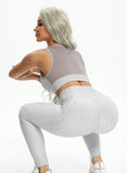 Women Body Shaping Jacquard  Pocket Leggings