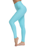High Waist Textured Ruched Women Leggings - SEASUM