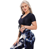 SEASUM Short Sleeves Honeycomb Crop Top Active Workout Yoga Tops - SEASUM