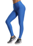 High Waist Textured Ruched Women Leggings - SEASUM