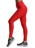 High Waist Textured Ruched Women Leggings - SEASUM