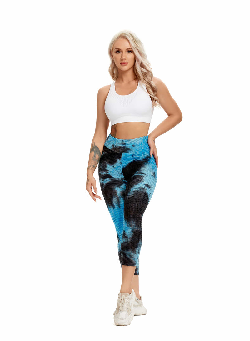 Women Body Shaping Jacquard Leggings Tie Dye
