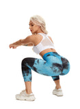 Women Body Shaping Jacquard Leggings Tie Dye